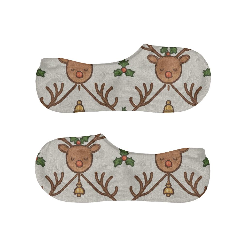 Antler Crown Lattice Rudolph Edition breathable seamless no-show sockscustom no-show socks