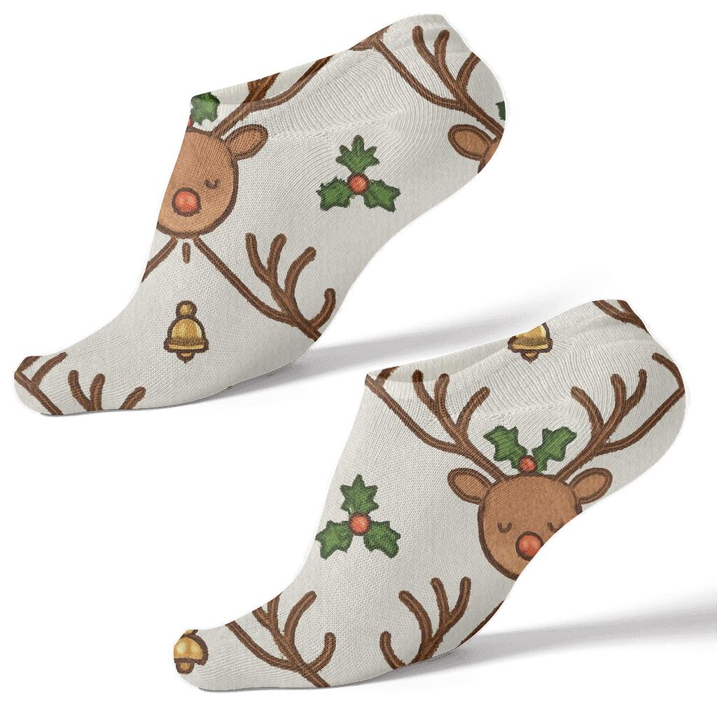 Antler Crown Lattice Rudolph Edition designer print ankle socks