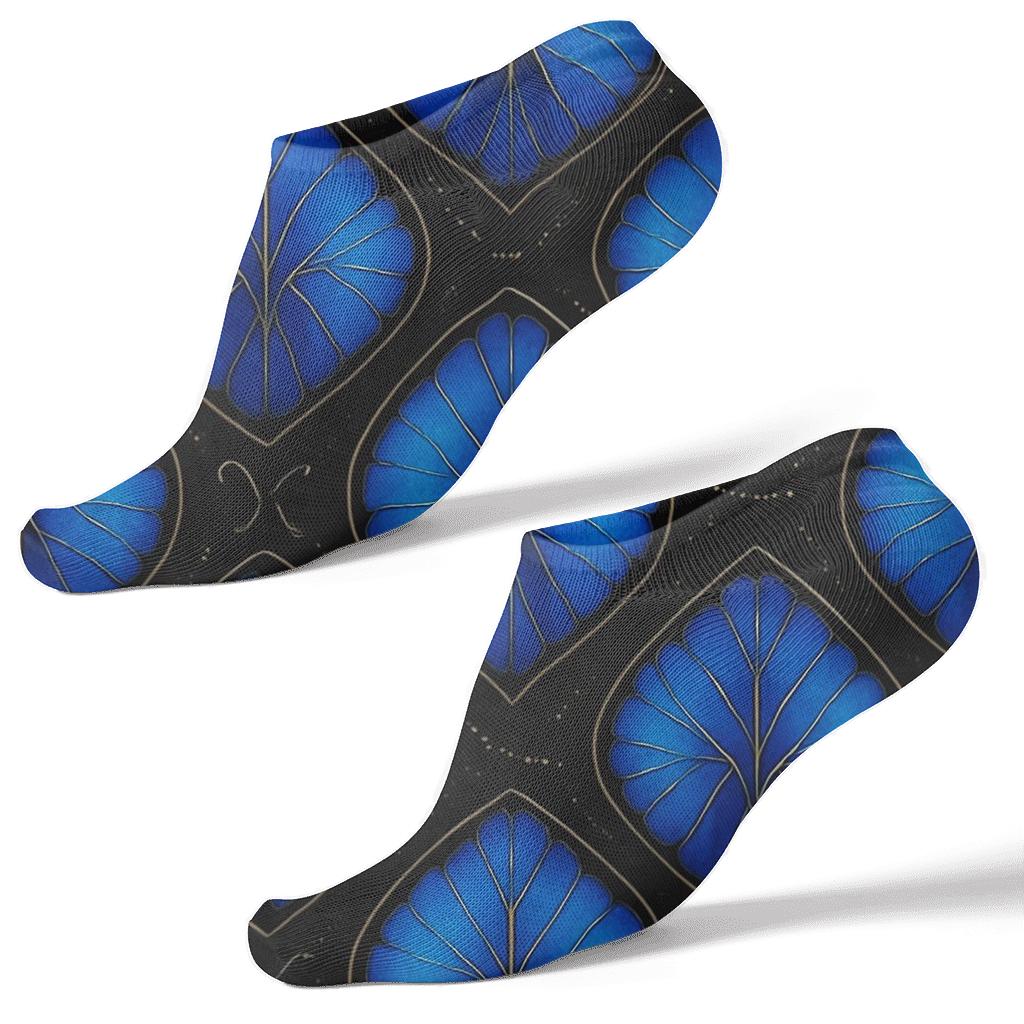 Midnight Morphos Venation Lattice trendy patterned ankle socks