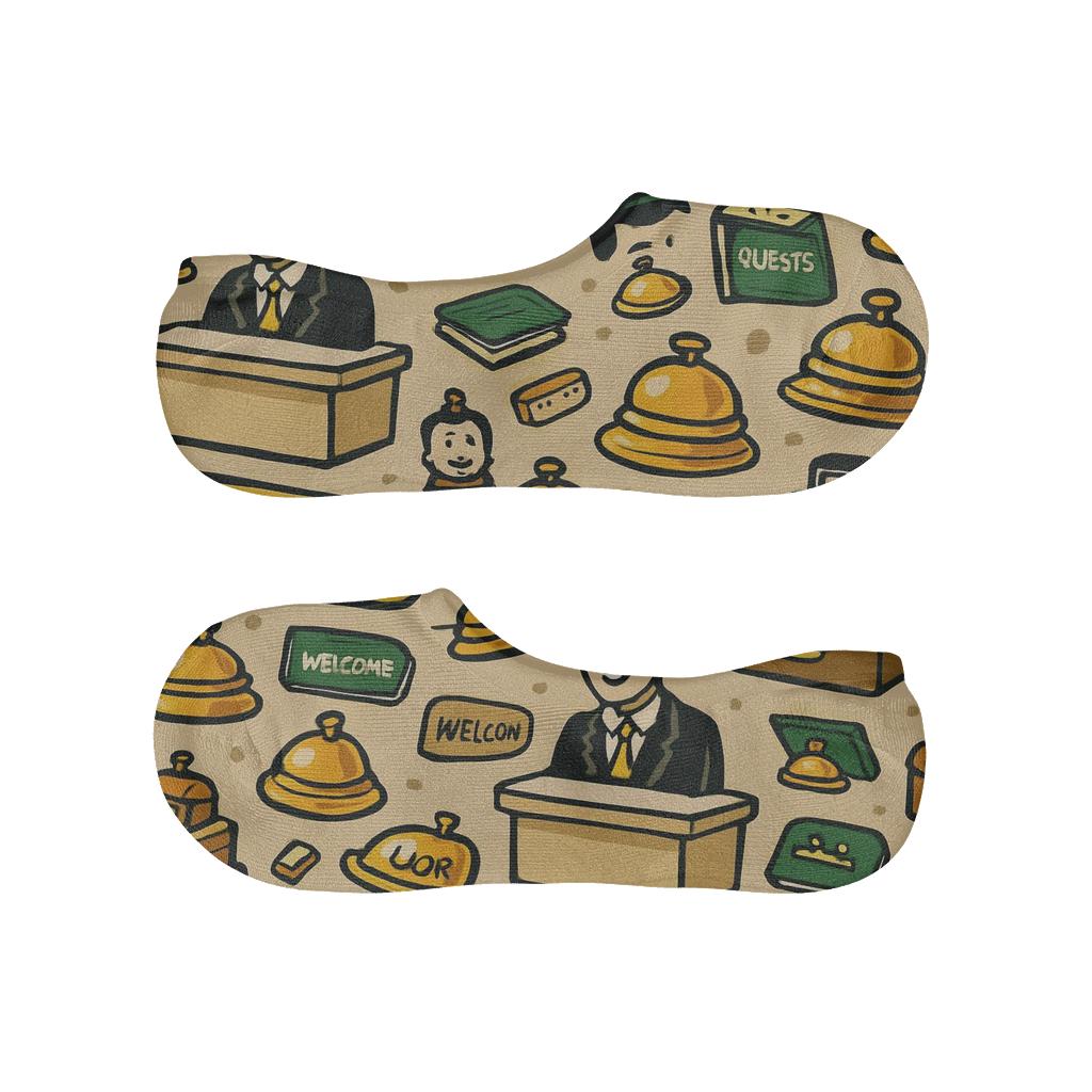 Hotel Receptionist Lobby Stamp Scatter trendy no-show sock styles