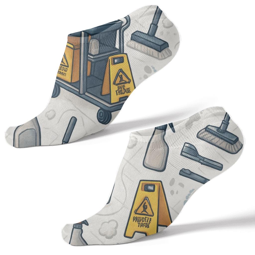 Tiled Mop Swirl Collage For A Custodian stylish athletic ankle socks