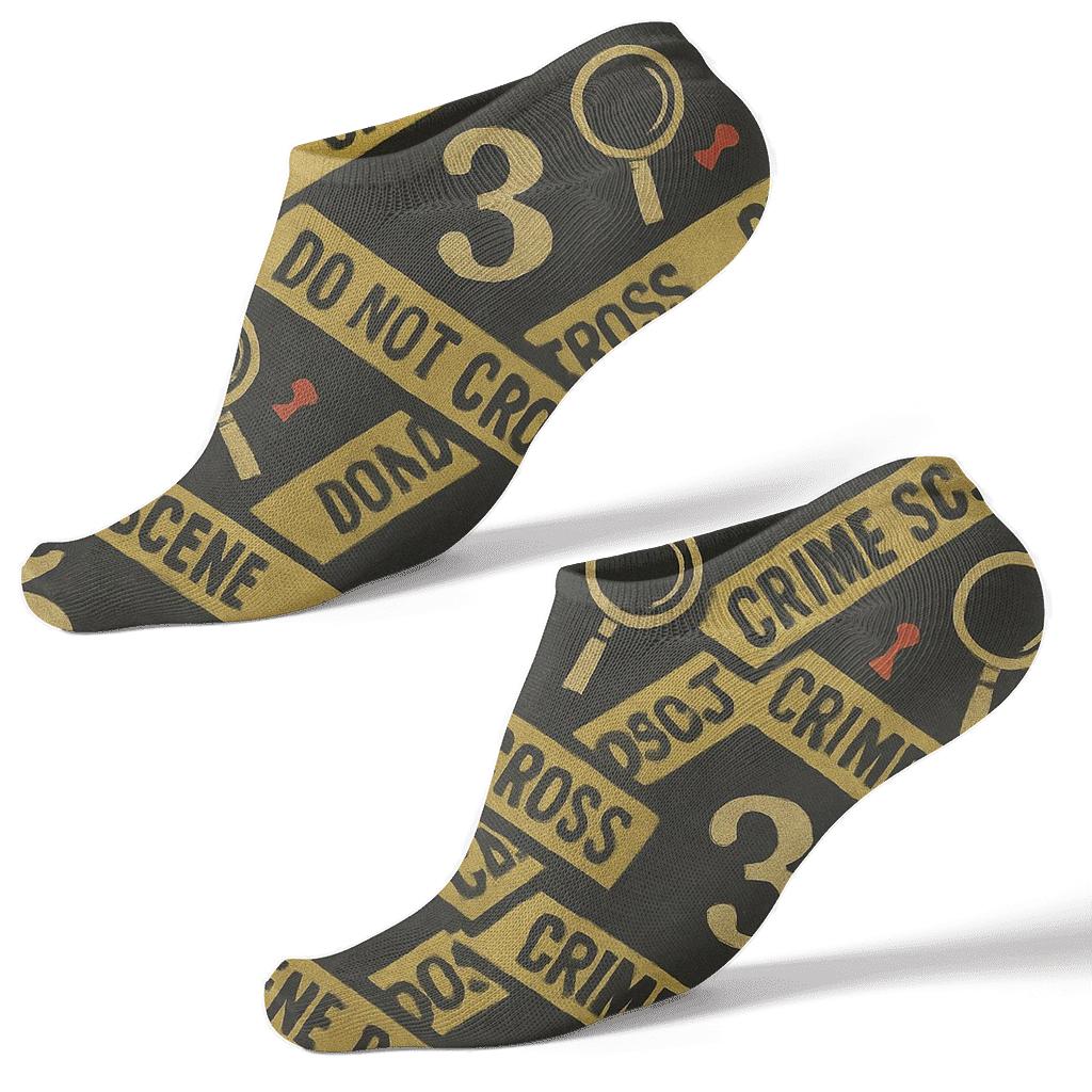Tape-Banded Crime Scene Investigator Chevron stylish athletic ankle socks