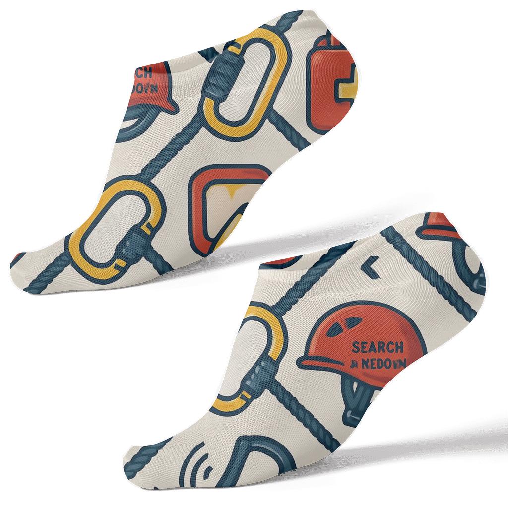 Rescue Rope Lattice With Search And Rescue Worker Icons soft everyday ankle socks