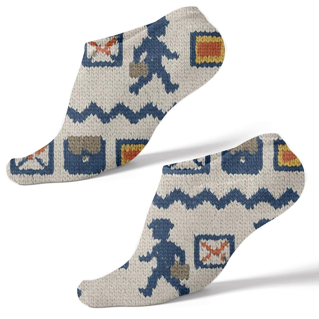 Knitted Illusion Postal Worker Route Stripe Bands personalized ankle socks