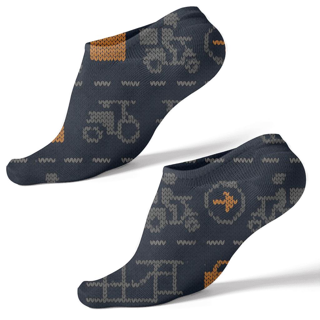 City Grid Courier Pattern Bands premium sports ankle socks