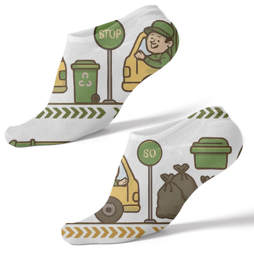 Street Landscape Wrap With Garbage Collector Parade comfortable cotton ankle socks