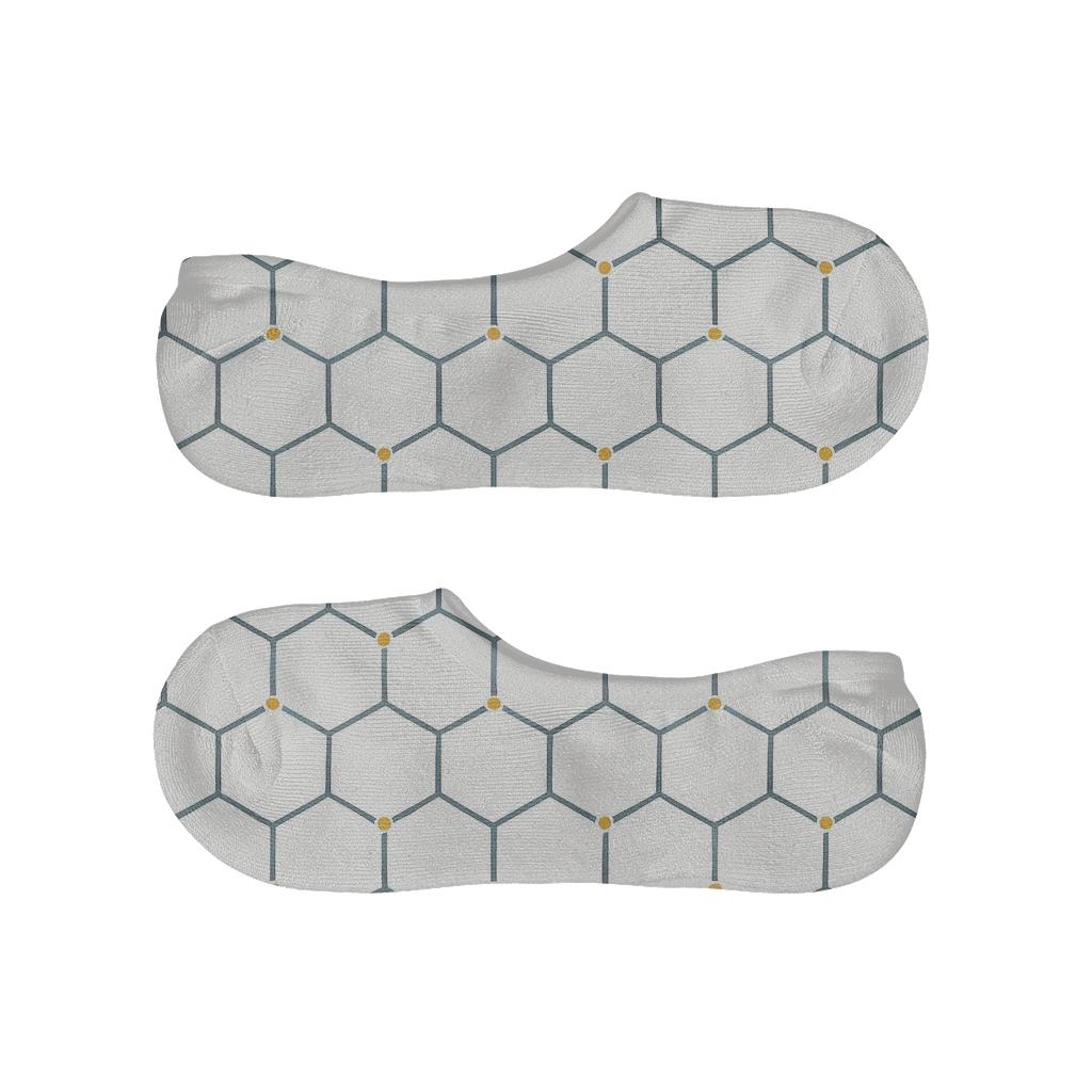 Quiet Hex Pin Grid anti-slip no-show socks