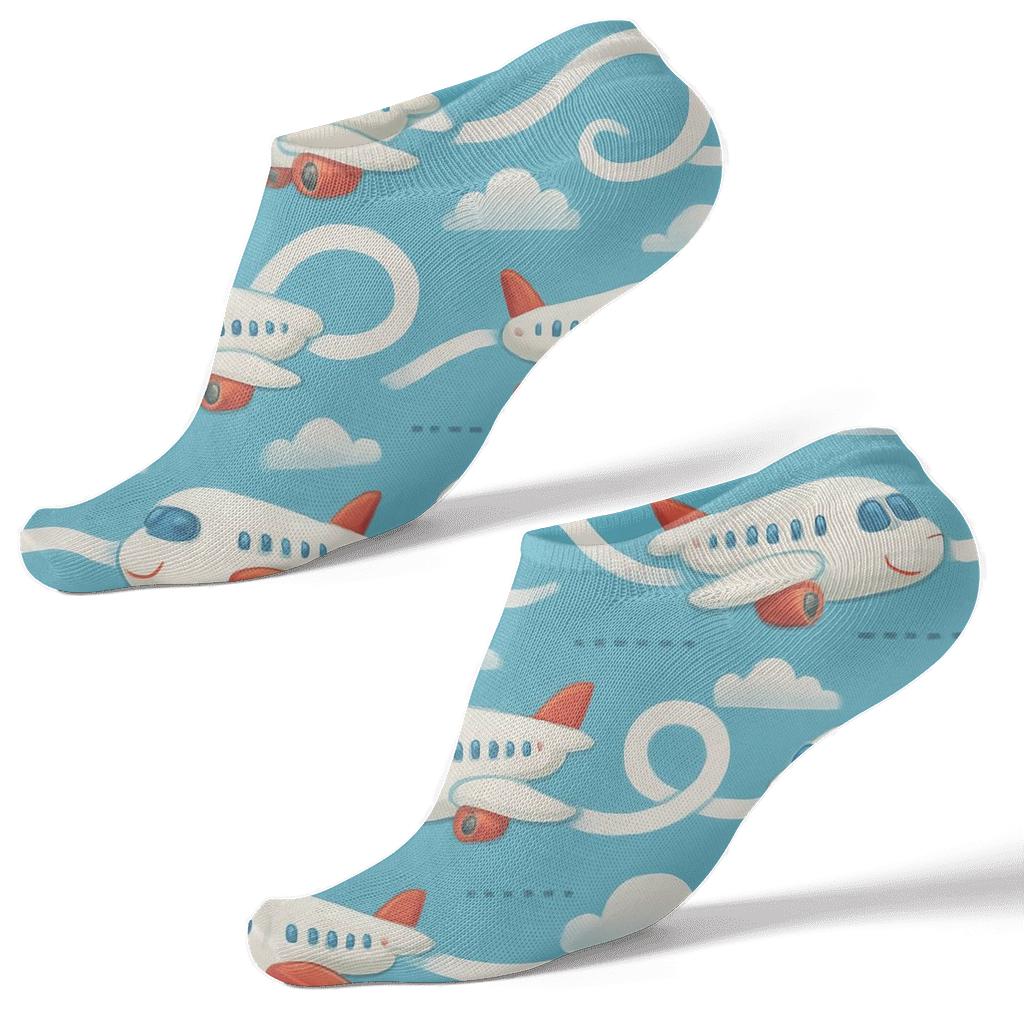 Airplane Contrail Ribbon Bands premium sports ankle socks