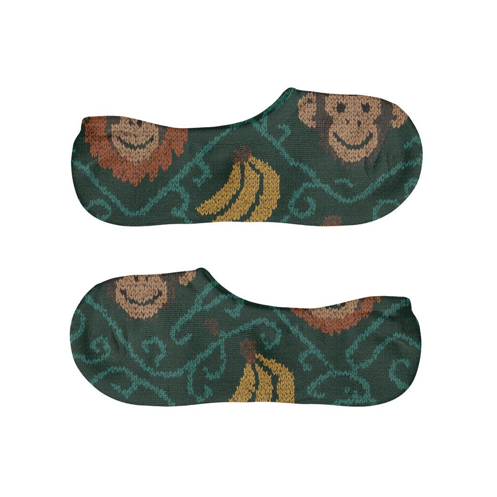 Knitted Jungle Parade, Ape Edition anti-slip no-show socks