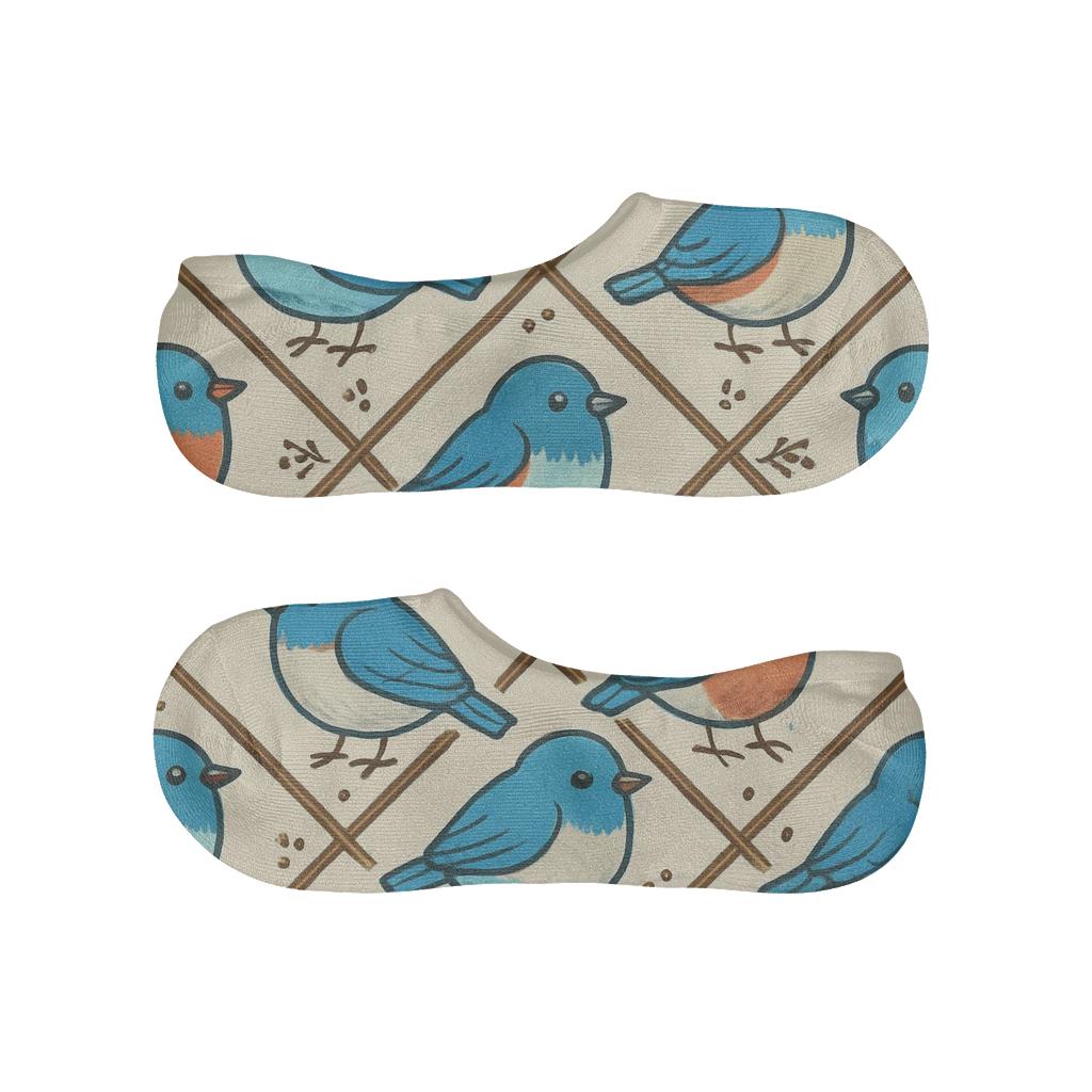 Feathered Songbird Lattice In Bird Harmony trendy no-show sock styles