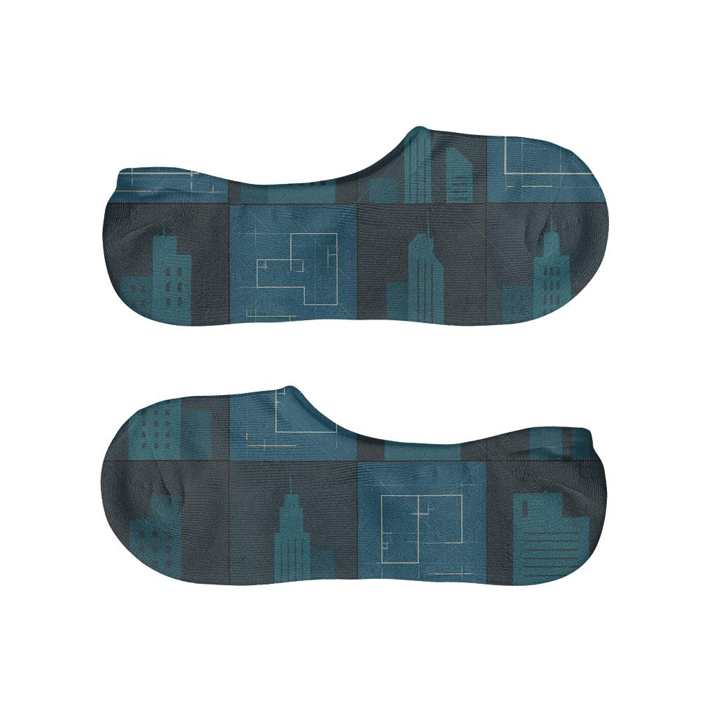 Blueprint Tiles Architect Crafted Collage breathable no-show socks