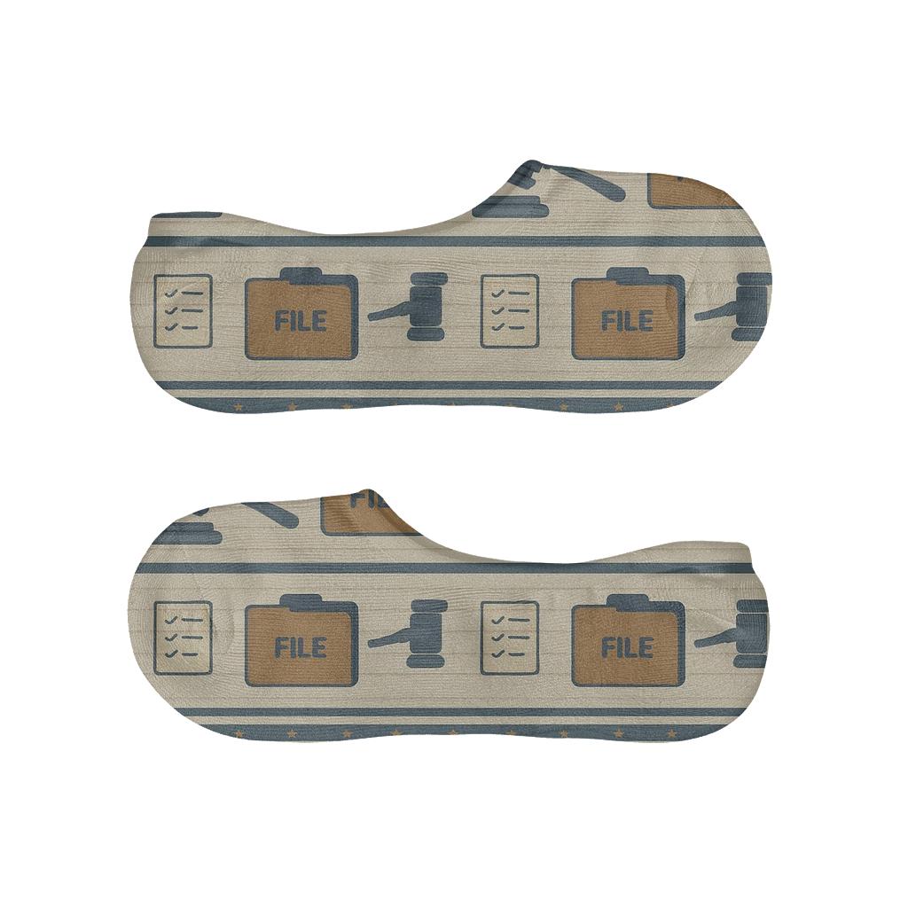 Gavel And Docket Stripework For Paralegal soft cotton no-show socks