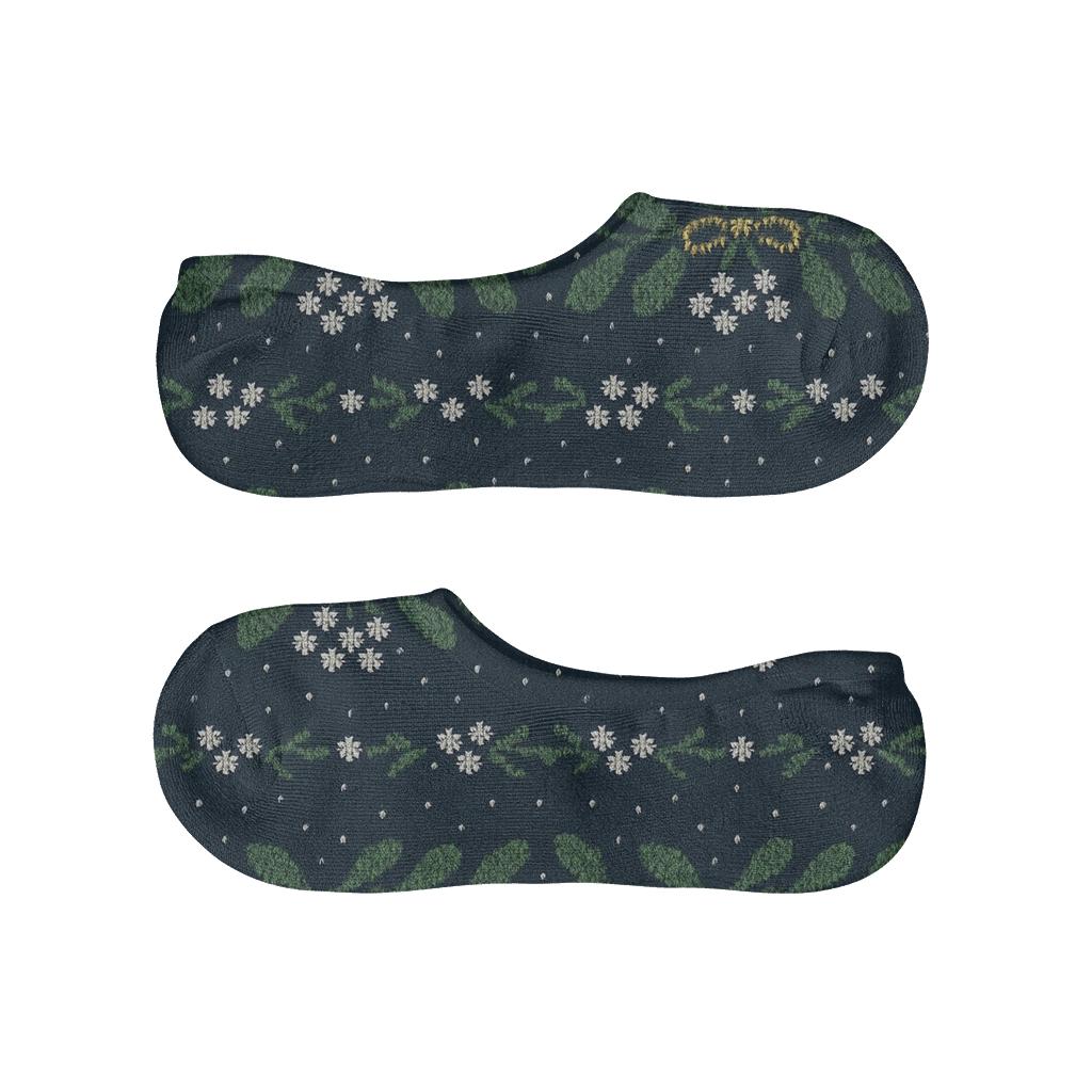Mistletoe Garland Knit Bands breathable no-show socks
