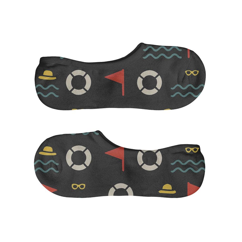Lifeguard Signal Stripe Bands breathable seamless no-show sockscustom no-show socks