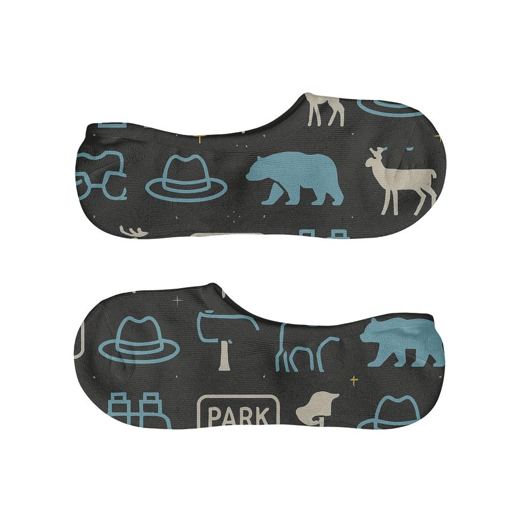 Trail Map With Park Ranger Icons In Midnight Grid unique hidden socks