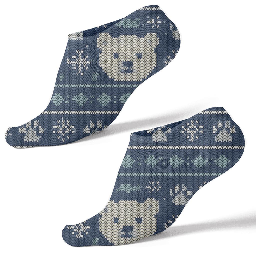 Knitted Polar Bear Fair Isle Bands unique graphic ankle socks