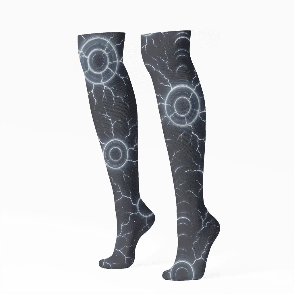 Radial Voltage Halo Tessellation stylish athletic knee-high socks