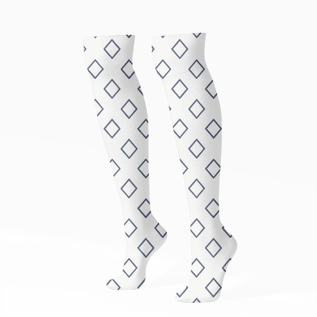 Micro Diamond Drift stylish athletic knee-high socks
