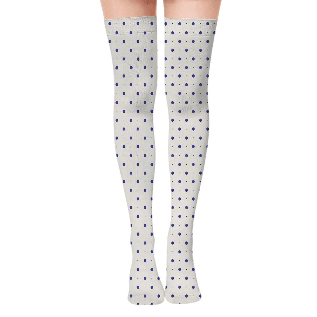 Dot Matrix Skip comfortable cotton over-the-knee socks