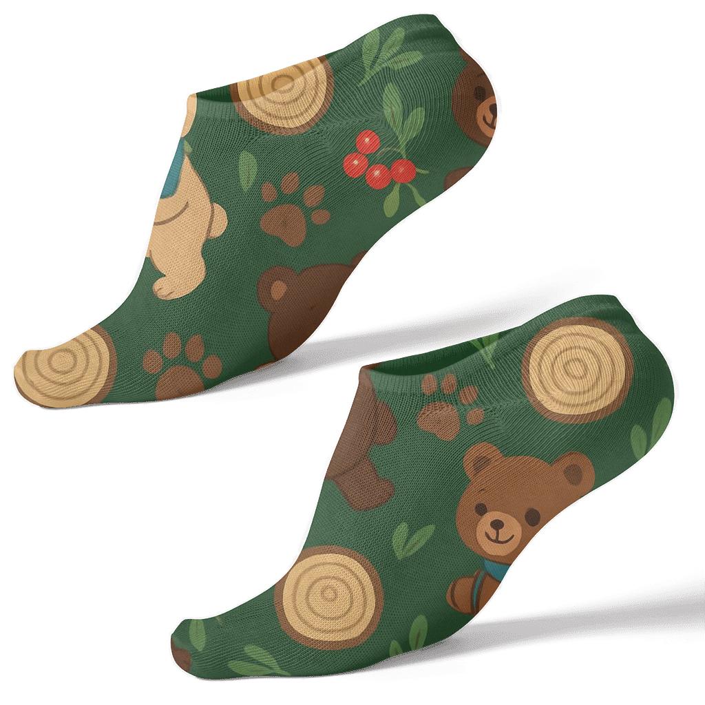 Forest Party Parade With Bear Cub Tiles stylish athletic ankle socks