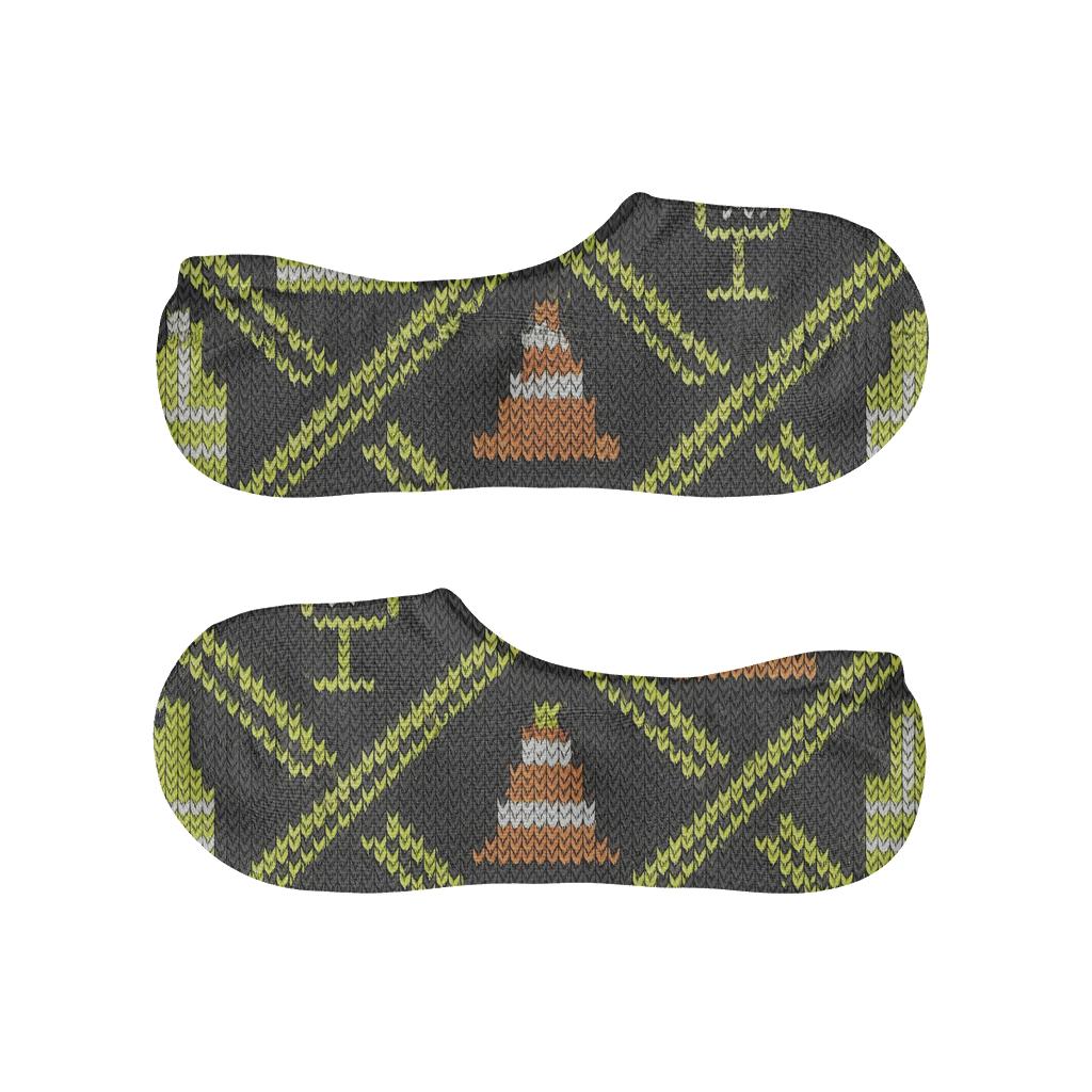 Crossing Guard Knitted Stripe Lattice custom no-show socks