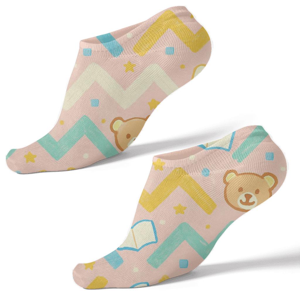 Childcare Worker Crayon Chevron And Storybook Tiles soft everyday ankle socks