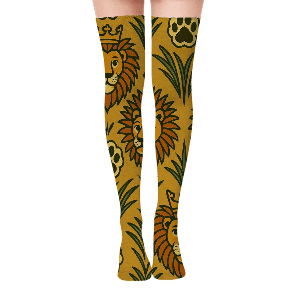 Savanna Crown Tile, Lion Edition personalized over-the-knee socks
