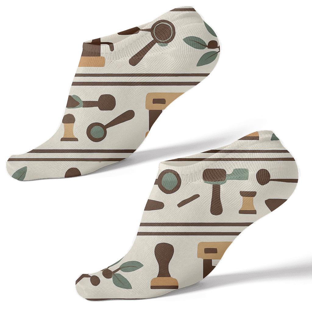 Coffee Plant Bands With Barista Icons soft everyday ankle socks