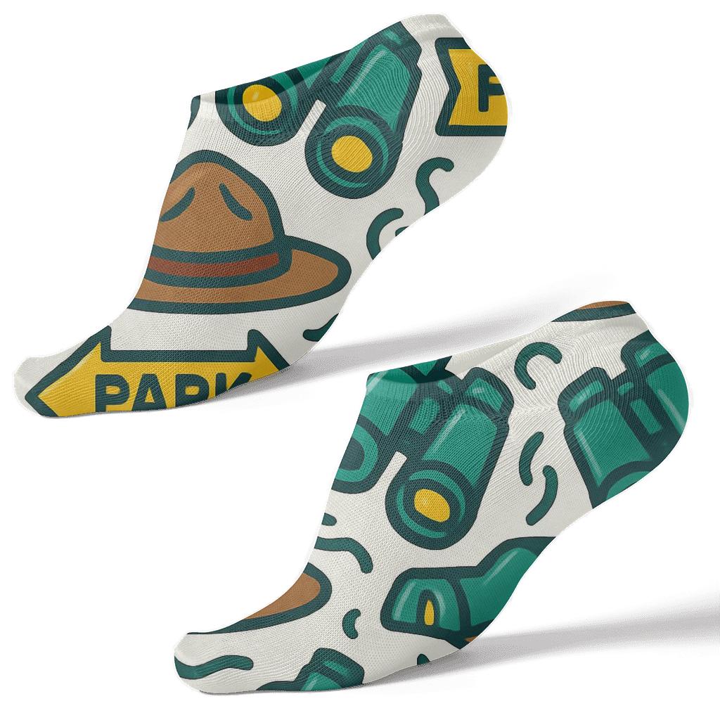 Binocular Chevron With Park Ranger Charm stylish athletic ankle socks