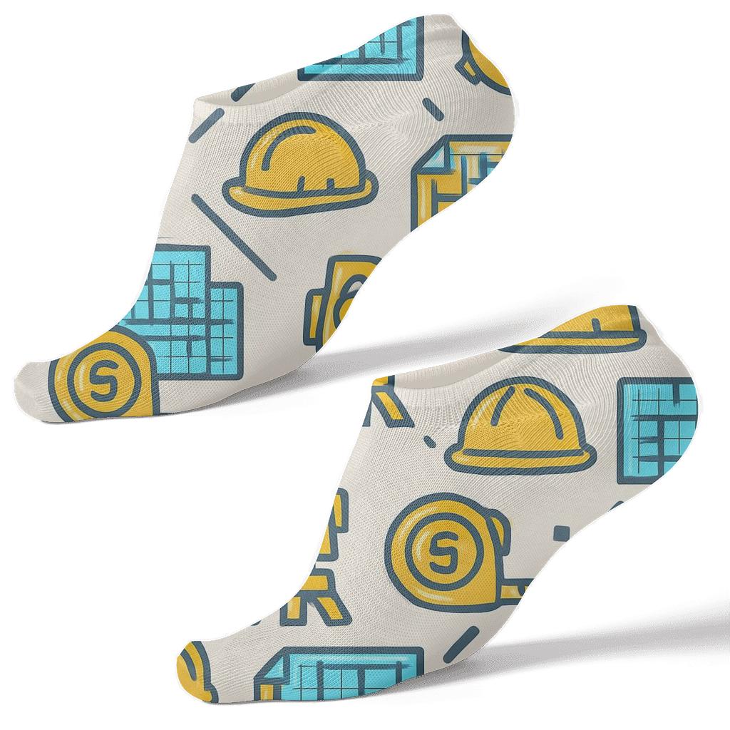 Surveying Lattice With Civil Engineer Charm premium sports ankle socks