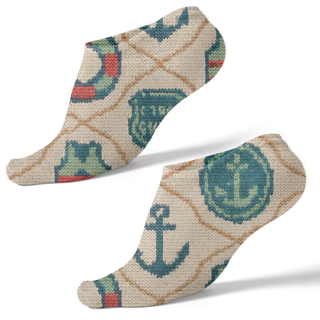 Knit Look Buoy Lattice Coast Guard Officer premium sports ankle socks