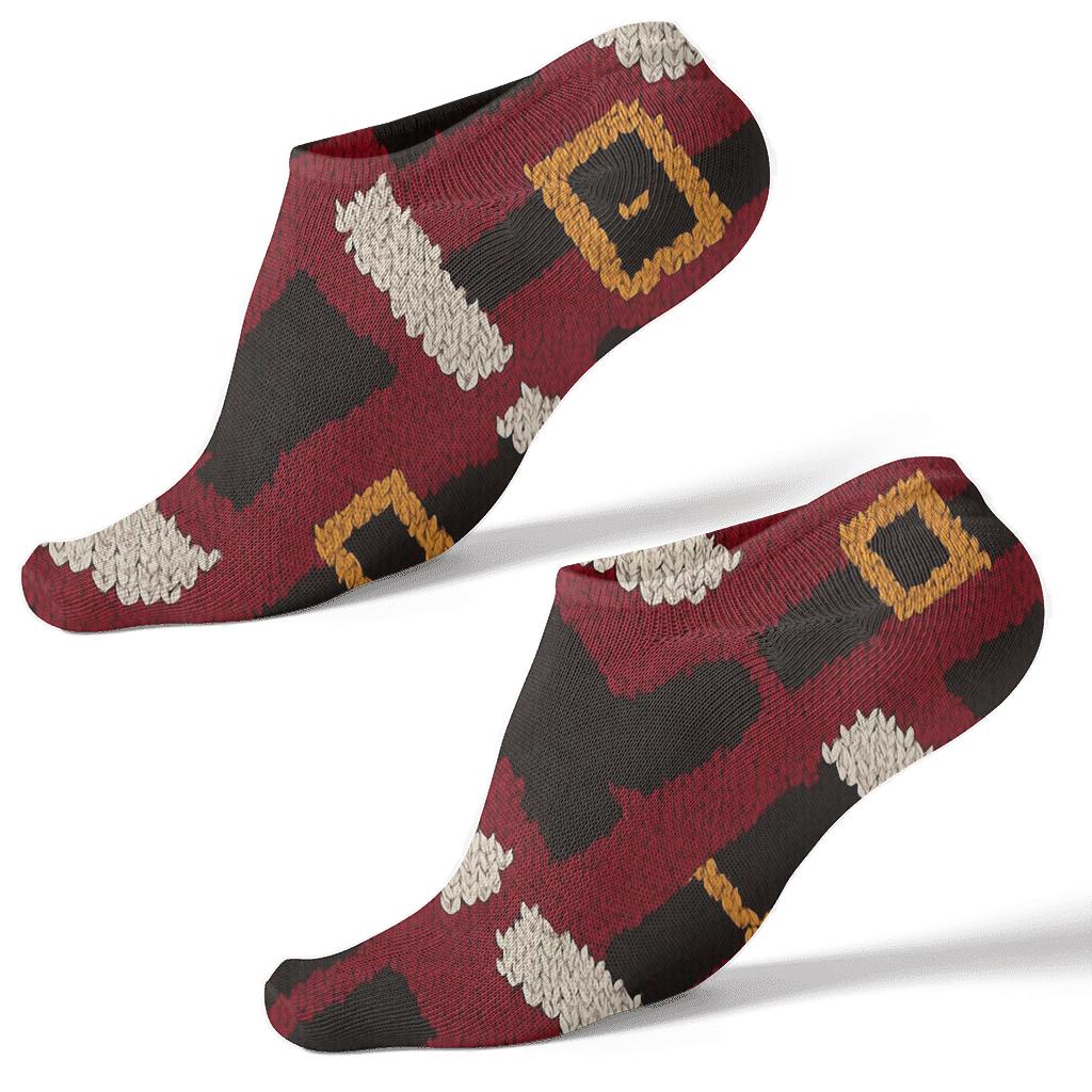 Knitted Belt And Boots Tessellation, Santa Edition comfortable cotton ankle socks