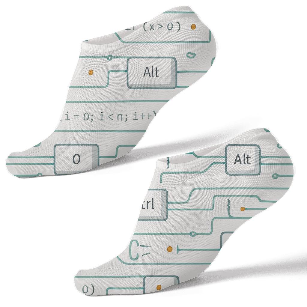 Circuit Bands With Software Developer Code Lines premium sports ankle socks