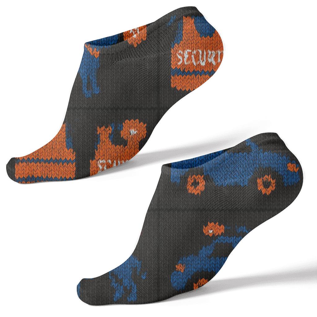 Security Guard Knit Illusion Checker Tessellation personalized ankle socks