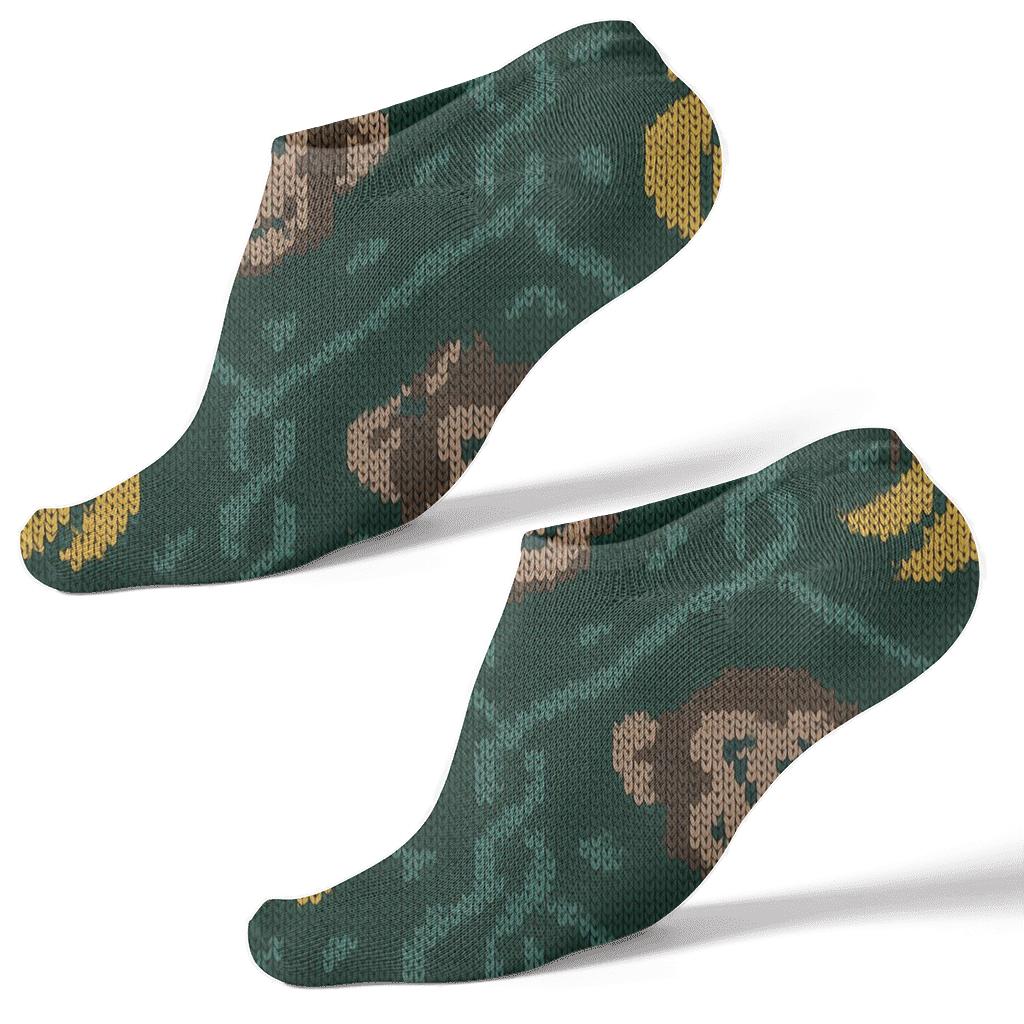 Ape Knit Illusion Banana Lattice comfortable cotton ankle socks