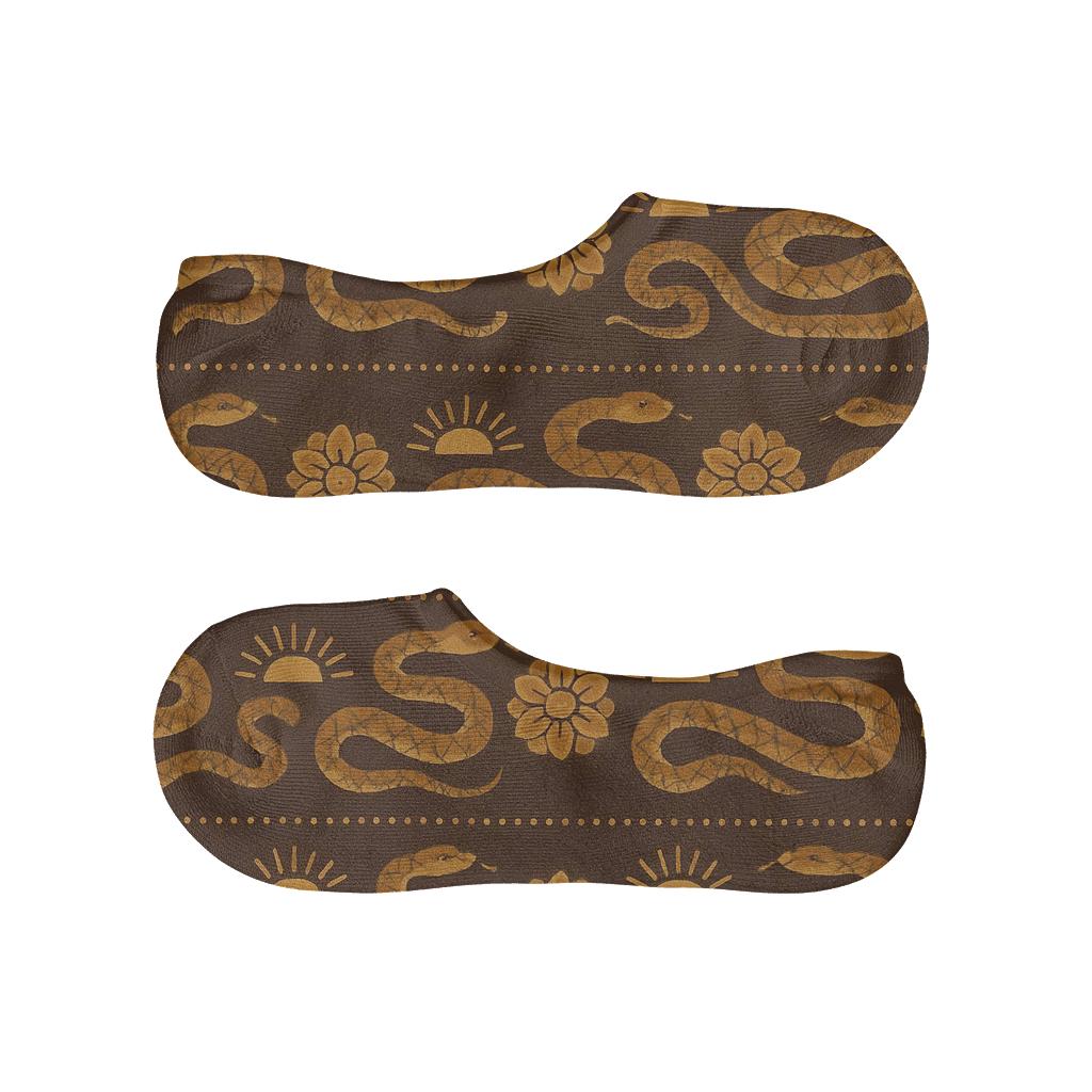 Desert Bandana Stripes With Snake Motifs comfortable low-cut socks