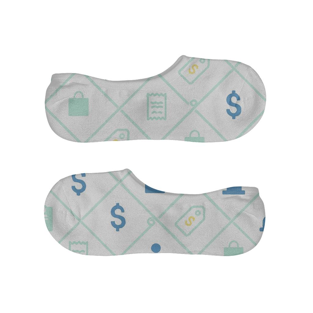 Receipt Lattice With Cashier Silhouettes anti-slip no-show socks