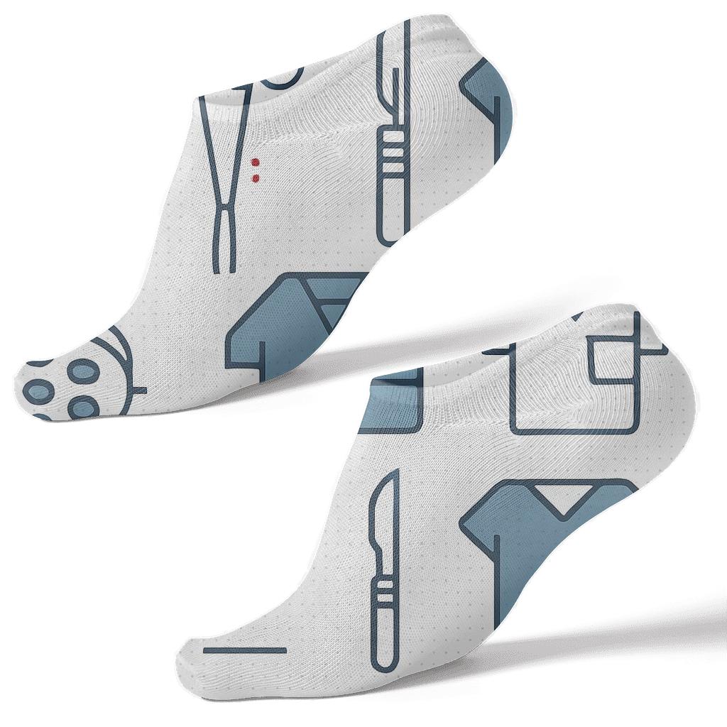Sterile White Instrument Grid With Surgeon Charm soft everyday ankle socks