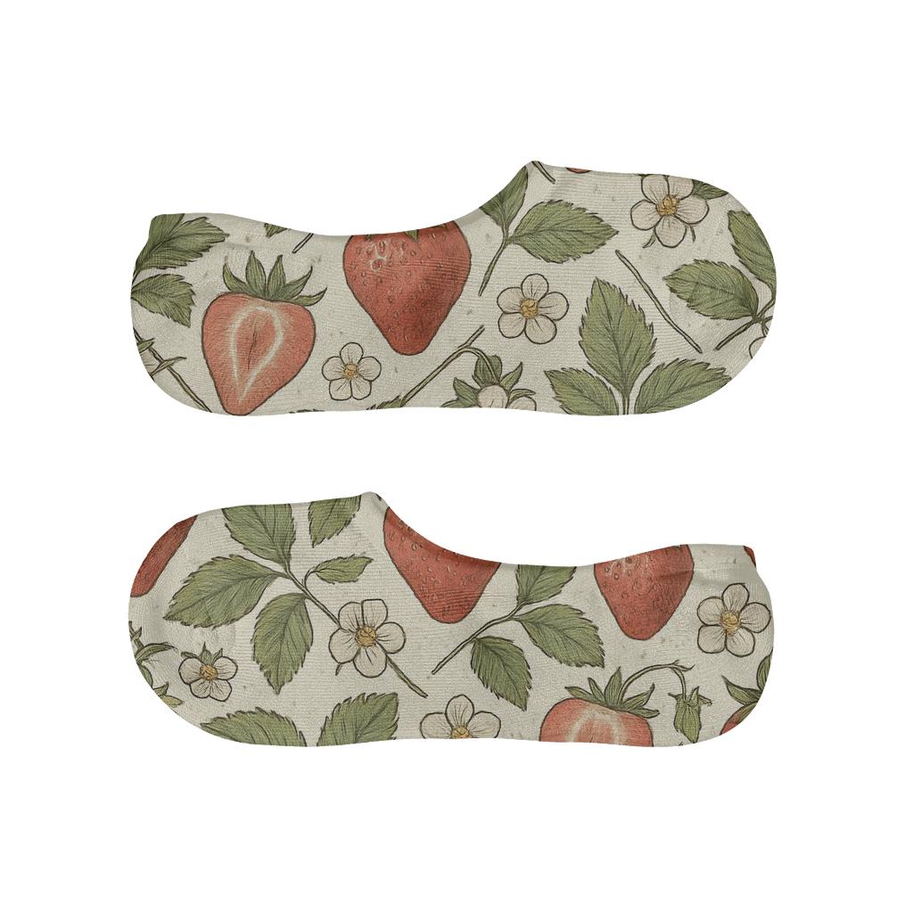 Vintage Strawberry Herbarium Mirror Tiles unique hidden socks