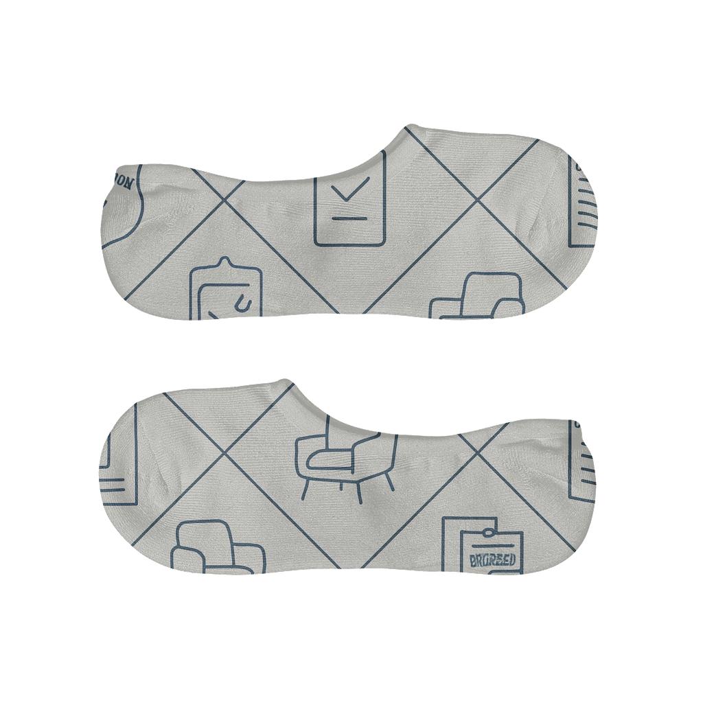 Counseling Session Lattice With Probation Officer Detail designer print no-show socks