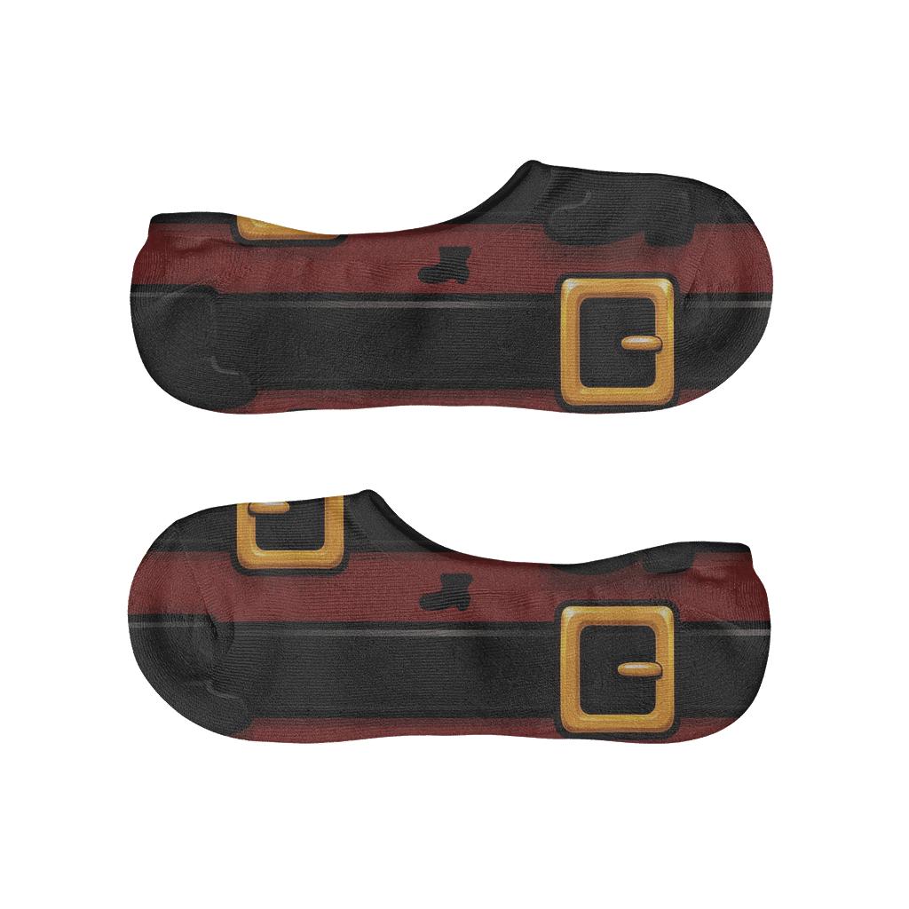 Belt Buckle Borders In Santa Rhythm comfortable low-cut socks