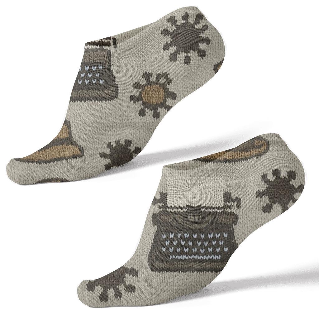 Journalist Newsprint Knit Tessellation personalized ankle socks
