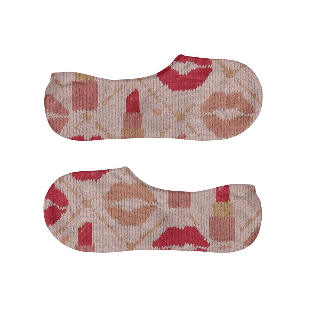 Kiss Mark Lattice In Cherry Pop Weave trendy no-show sock styles