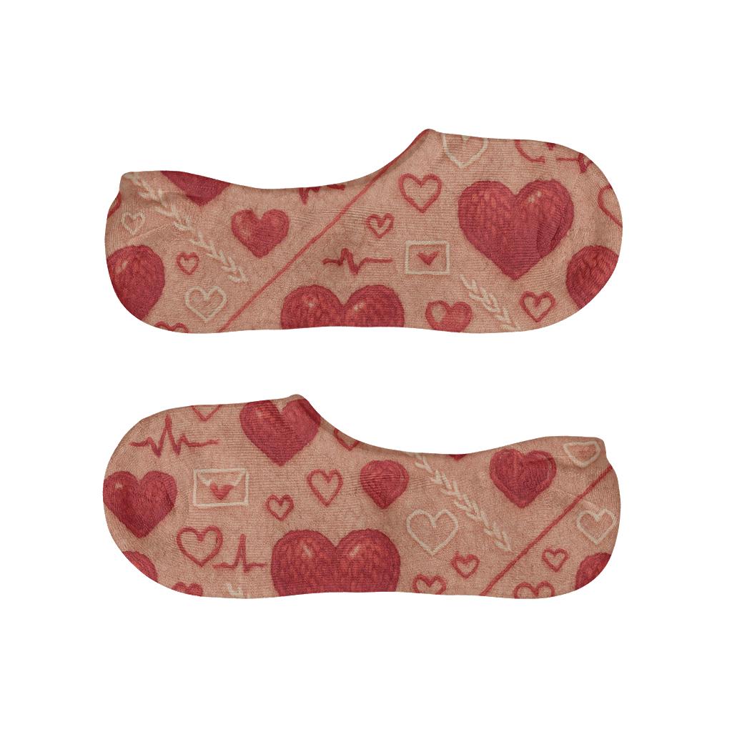 Knit Illusion Sweethearts, Valentines Classic Heart Edition comfortable invisible socks