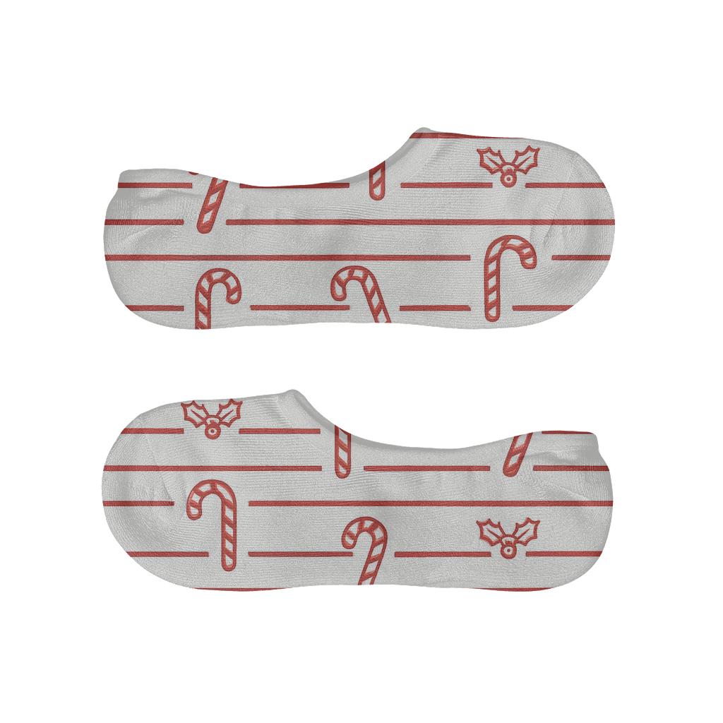 Candy Canes Minimal Stripe Interrupt Bands soft cotton no-show socks