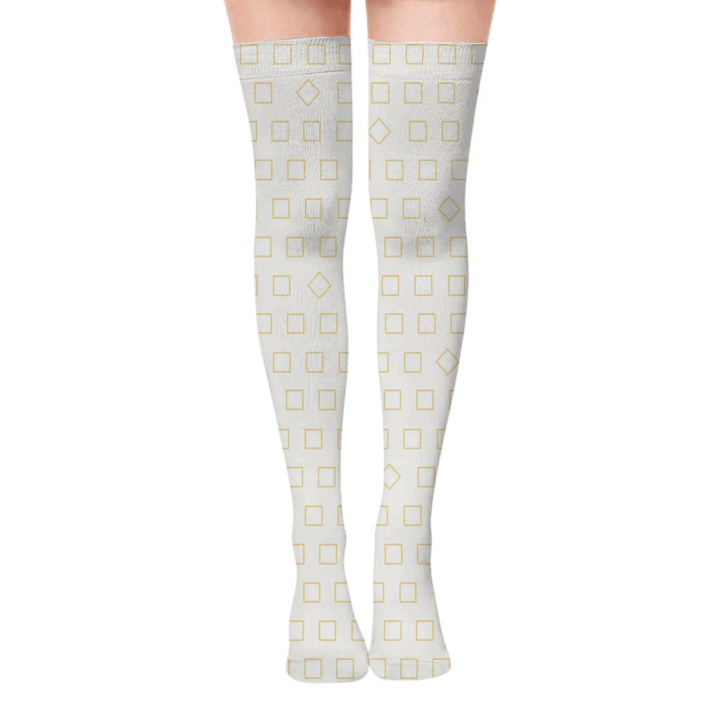 Mini Grid Drift Tiles unique graphic over-the-knee socks
