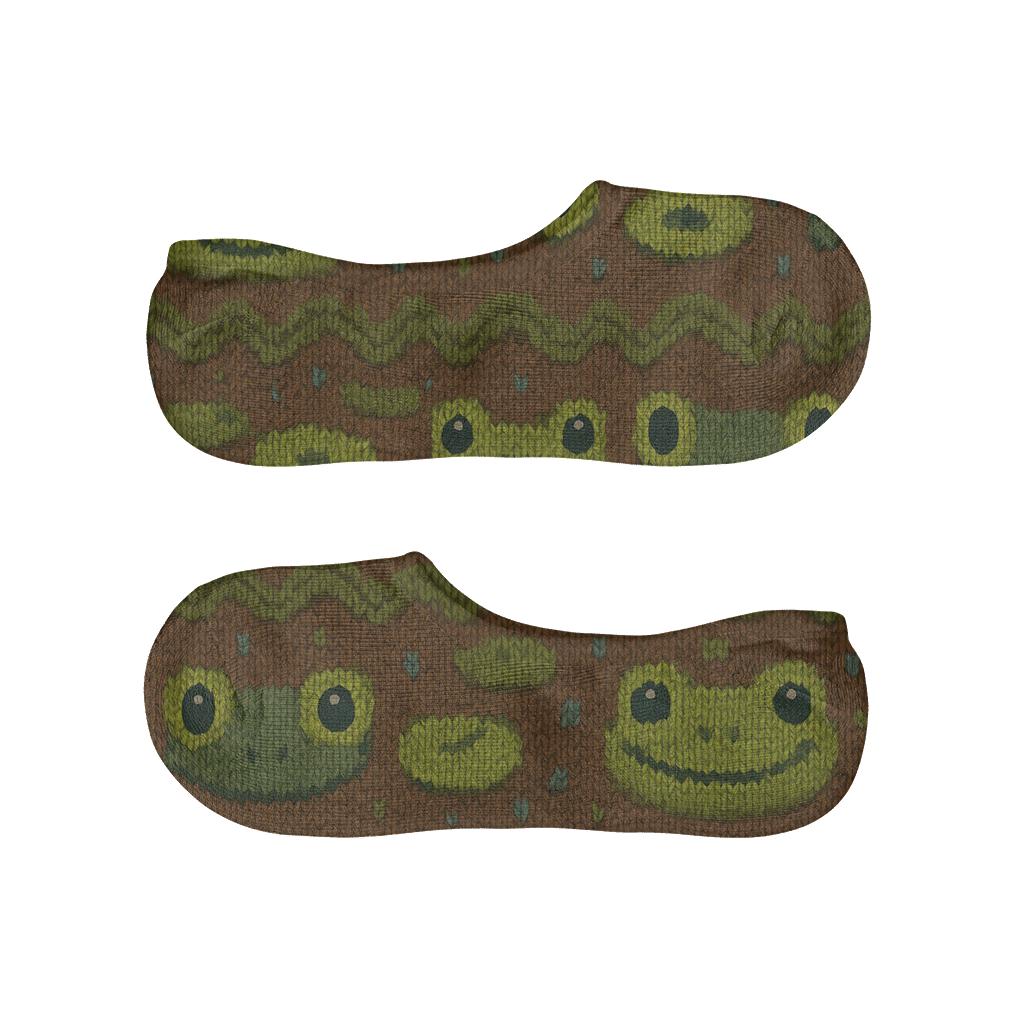 Knitted Illusion Frog Ripple Bands personalized no-show socks