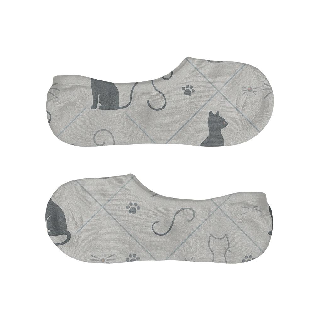 Botanical Chic Whiskers With Cat Silhouettes Lattice comfortable invisible socks