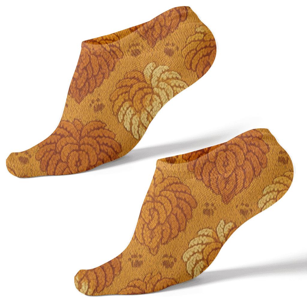 Knit Illusion Lion Mane Chevron On Savanna Gold stylish athletic ankle socks