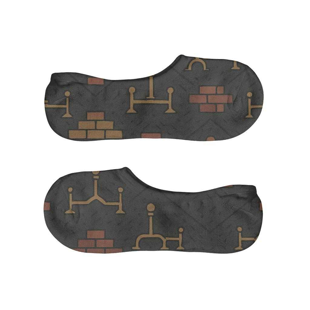 Chimney Brick Chevron With Heart Sparks breathable no-show socks